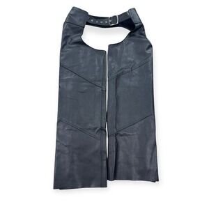Bristol Leather Motorcycle Chaps Men's Small Black Snap Button Made in Canada
